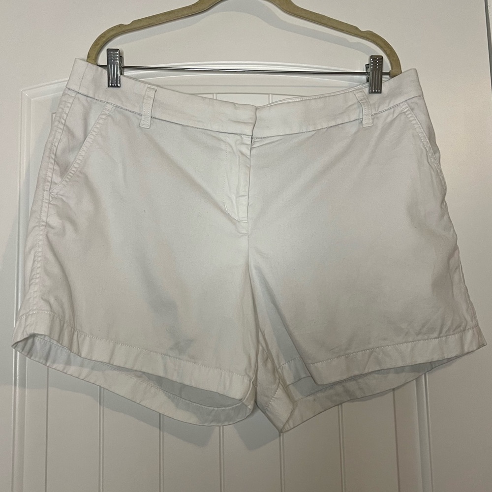 J.CREW | White Cotton Chino Shorts | Size 14 Minimalist Resortwear